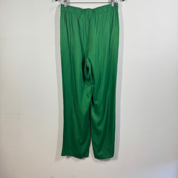 Mara’s Collection Green Satin Wide Leg Pants Size L Made in Greece NWT - Picture 7 of 16